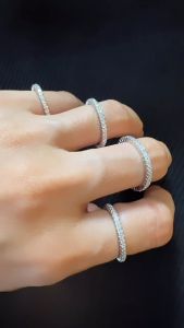 Cincin Listring Mata Premium Quality Anti Karat Anti Luntur - Fashionable - Lapis Emas Putih Asli Perak 925