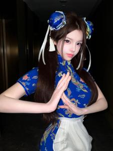 New Chinese Style Cheongsam Dress Halloween Christmas Cosplay Uniform Short Sleeve Maids Uniform Short Cheongsam Daily Wear