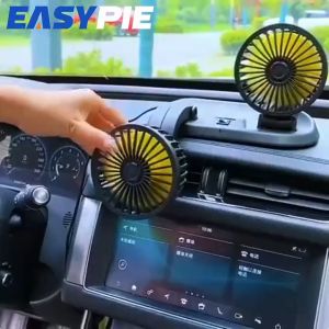 EASYPIE Giao hàng trong vòng 1-2 ngày ✅Quạt ô tô hai đầu mới - Quạt làm mát có thể gập lại xoay 360° cho ô tô/xe tải/thuyền Bộ sạc 12V/24V & USB Làm mát tốc độ cao với đế chống trượt (Lý tưởng cho du lịch & khí hậu nhiệt đới)