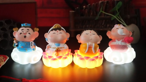 Wishful Little Fairy Night Light Decoration Cute Cartoon Mazu God of Wealth Home Office Desktop Decoration