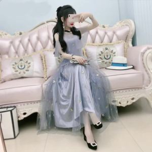 Váy Dài Trễ Vai Dự Tiệc Lưới Siêu Tiên Nữ Váy Liền Ôm Dáng Quý Cô Khí Chất Cao Cấp Váy Xòe Rộng Nữ Công Nghiệp Nặng