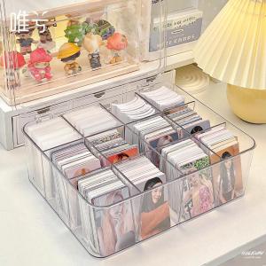 Acrylic Dustproof Small Card Storage Box Self-Printing Flip Cover Style Large Capacity Desktop Organizer for Business Cards