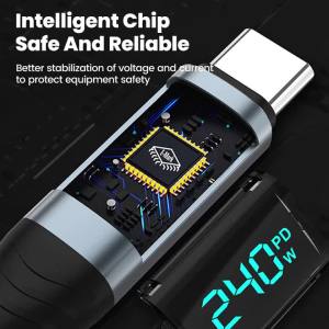 Cáp Sạc Nhanh USB-C To USB-C NNBILI 240W Hiển Thị Kỹ Thuật Số Hỗ Trợ Truyền Dữ Liệu Dành Cho iPhone 18/17 Pro Huawei Samsung S26 Chất Liệu Bện