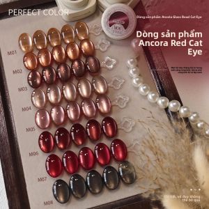 Bộ Sơn Gel Móng Tay Ancora Red Cat Eye 8 Màu Mỗi Màu 5g Có Hiệu Ứng Từ Tính Hạt Thủy Tinh Gốm Màu Sắc Hoàn Hảo
