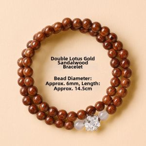 QINGXIANGTAI | Natural Green Sandalwood Chinese Style Double Layered Bracelet