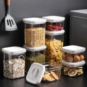 600/1300/2000ML Airtight Container Easy Open Lock Lid Dry Food Storage Leak Proof Canister