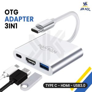 [KN ACC] NANVAN KABEL CONVERTER USB 3IN1 TYPE C HDMI USB 3.0