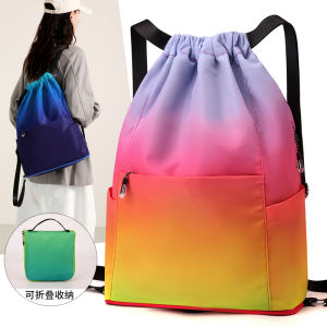 Foldable Outdoor Travel Backpack Mens Large Capacity Waterproof Sports Fitness Bag Womens Casual Simple Style Double Layered Shoulder Bag