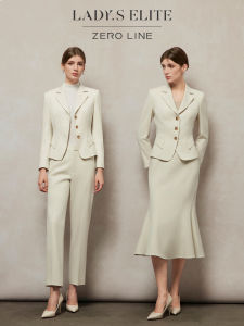 LadyS Elite | Pink Litchi Fish-Tail Skirt and Pants Womens Three-Piece Set