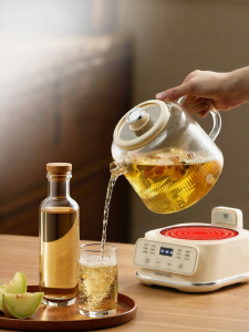 [China Plug Without Adapter] APIXINTL | Multi-functional Glass Thermal Kettle for Tea Brewing