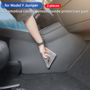 For Tesla Model Y Juniper car center console suede protection pad center console side border kick pad anti dirt pad 2 pieces