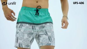 UNIFIT Mens Puff Grid Board Shorts Above The Knee Beach Short Menswear Lingerie UFS-406