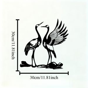 CIFbuy | CIFBUY Iron Wall Art Rustproof Metal Swan Garden Decor for Fence Outdoor