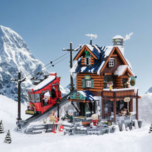 Pantasy | Mountain Top Hotel Building Model Brick Set