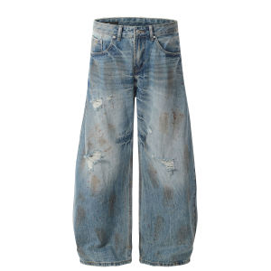 Quần Jeans Denim Rách Rãi Rộng Phong Cách Mỹ Cổ Điển Cho Nam Nữ Quần Dài Ôm Lưng Cao Thường Ngày Quần Dài Mùa Hè Thời Trang