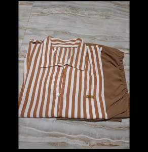COZY Setelan Crinkle Wanita Motif Salur Garis // One set Crinkle Airflow Premium Salur Garis