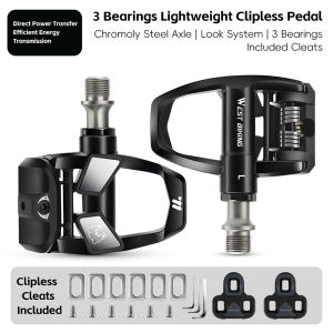 West Biking | WEST BIKING Road Bike Self-Locking Pedals Nylon 3 Bearings Lightweight Bicycle Clipless Pedals LOOK KEO System Pedal Bike Parts