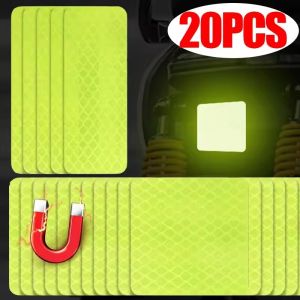 Pphha 20Pcs Magnetic Reflective Sticker Car Door Warning Strip Safety Decal Night High Visibility Tape Anti Collision Guard Auto Reflector