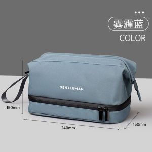 Mens Travel Toiletry Bag Waterproof Separate Wet And Dry Storage Makeup Bag Cosmetic Storage Bag for Business Trips