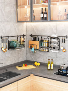 Stainless Steel Wall Mounted Kitchen Storage Rack Spice Bowl Plate Holder No Drilling Required round Shape Rustproof Design