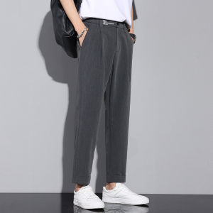 Fancy Drape Cropped Small Suit Pants Men Pants Boys Loose Straight-leg Autumn Thin Naples Casual