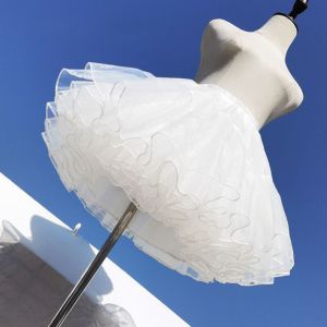 Lolita Boneless Puffy Skirt Fluffy Soft Yarn Dress White Petticoat Cosplay Clothes Crinolinas Cosplay Accessory