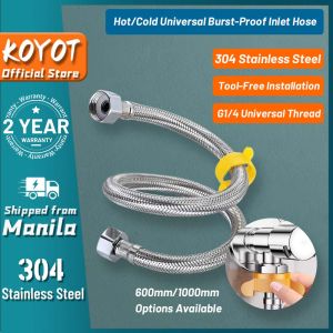 KOYOT Universal Burst-Proof Water Inlet Hose 304 Stainless Steel G1/2 Thread Flexible Water Hose