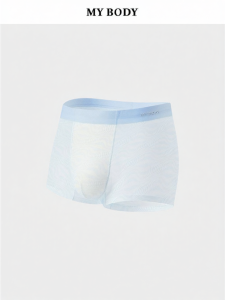 Mybody | Icy Silk Stripe Print Flat Boxer Mens Underwear