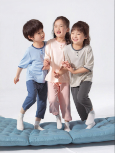 batubatu | Childrens Summer Thin Mid Sleeve Lyocell Cotton Pajama Set