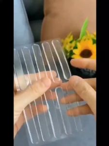 63*10*2.5mm Non-trace Silicone Anti-collision Door Stickers Door Handle Anti-collision Bars Protective Wall Silent Stickers Refrigerator Silencer Door Touch Pads