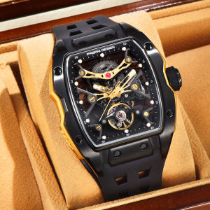 PAGANI DESIGN 2024 New 42MM Skeleton Mens Mechanical Watch Luxury Sapphire Glass Automatic Watch Waterproof Stainless Steel Watch for Men PD-YS018