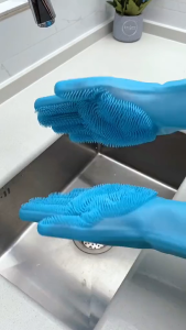 Pet Grooming Cleaning Gloves Dog Cat Bathing Shampoo Glove Scrubber Magic Dishwashing Cleanner Sponge Silicon Hair Removal Glove