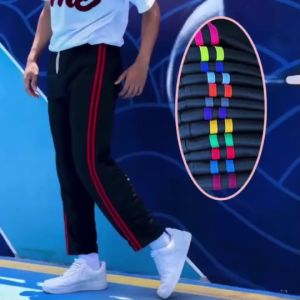 3 ชุด กางเกงวอร์มแถบคู่ ชาย-หญิง สบายๆ ขนาดฟรี ไซต์