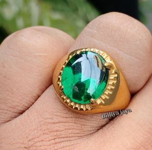 CINCIN BATU PERMATA GREEN AQUAMARINE CUTTING BAWAH