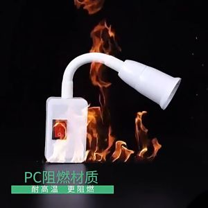 E27 Light Bulb Holder Screw Socket In-line Adjustable Adapter with Switch Bendable Extension Lamp Socket Flexible Rod