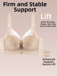 Lace Bra no Side Bones Wire-Free Adjustable Small Bust Gathering