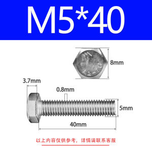 304 Stainless Steel External Hexagonal Screw Bolt Full Thread Extended Length Screw M3M4M5M6M8M10M12 Hardware Tools Fasteners