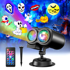 Halloween krismas lampu projektor paskah 10 Aurora + 80 Halloween krismas paskah tema corak projektor lampu malam untuk hiasan parti Holiday dalaman luaran