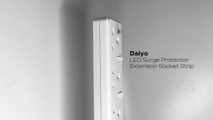 Daiyo DE 383 3 Way LED Surge Protector Power Extension Socket Strip with 3 Metre Power Cord