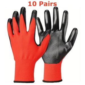 20PCS PU Coated Safety Work Gloves with Grip Breathable Seamless Knit Work Gloves for Men Women Handling Construction Assembly