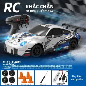 Xe Điều Khiển Từ Xa RC Drift 1/24 Tỷ Lệ 4 Bánh Dẫn Động Tốc Độ Cao Có Đèn LED Tần Số Vô Tuyến 2.4G Mô Hình Xe Đua Mini Dành Cho Bé Trai
