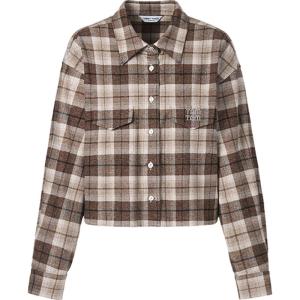 TAMMY TANGS | Retro Plaid Long Sleeve Short Shirt Womens Cotton Breathable Comfortable Fashionable Streetwear Shopping Mall Same Style Sugar Power