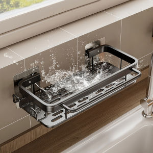 Kitchen Storage Rack Multifunctional Cloth Drain Rack No Punching Household Seasoning Rack Dishwashing Sink Storage Artifact