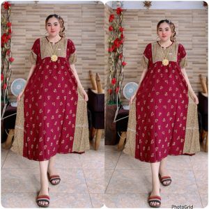 Gamis Wanita lengan balon fulll kancing depan bestseller