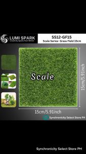 Artificial Landscape - Grass Mat Squares - 15x15cm Artificial DIY Grass Patch | SS12-GF15 | for Scale Models. Miniature Garden Aquarium Crafts Indoor & Outdoor Decor - Synthetic Turf for Pet Areas | LUMI SPARK Brand