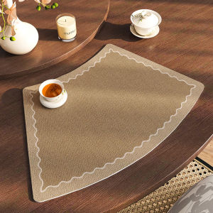 Large round Table Special Heat Resistant Pad Waterproof Oil Proof Linen like Dinner Mat Arc Shaped Bowl Pad Heat Insulation Mat