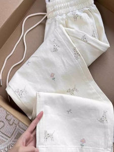 Quần Ống Đứng in Họa Tiết Chó Ren Thoải Mái Đa Năng Mùa Hè 2025 Thiết Kế Mới Độc Đáo Quần Bó Thon Gọn