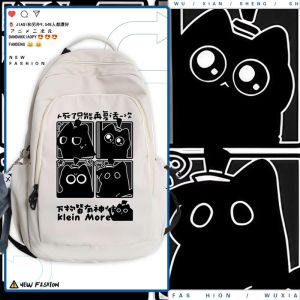 Mysterious Anime Bag Klein Cat Double Shoulder Backpack for Teenagers And Middle School Students Waterproof Nylon Casual Leisure