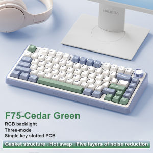 AULA | AULA F75 Wireless Mechanical Keyboard Reaper Axis Gamer Keyboard Customized Hot-Swap 75% Layout OEM Profile Gasket Structure