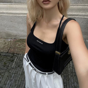 Phong Cách Nữ Bể Mùa Hè Thiết Kế In Chữ Quần Lót Dây Slim Fit Hở Lưng Quần Áo Làm Việc